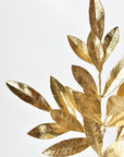 19" Faux Gold Bay leaf Stem