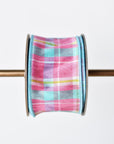 2.5" x 10yd Pink and Blue Plaid Ribbon