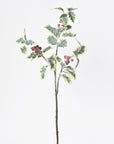 28" Faux Winter Holly Stem