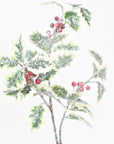 28" Faux Winter Holly Stem
