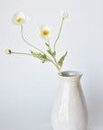 24" Faux White Poppy Stem