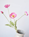 24" Faux Pink Poppy Stem