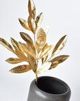 19" Faux Gold Bay leaf Stem