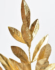 19" Faux Gold Bay leaf Stem