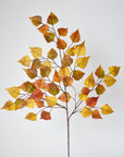 26" Faux Birch Leaf Stem Orange / Mustard / Yellow