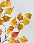 26" Faux Birch Leaf Stem Orange / Mustard / Yellow