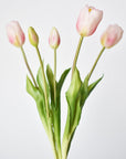 18" Faux Tulip Stem Bundle Blush Pink
