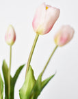 18" Faux Tulip Stem Bundle Blush Pink