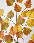 26" Faux Birch Leaf Stem Orange / Mustard / Yellow