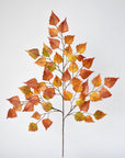 26" Faux Birch Leaf Stem Red / Orange / Yellow