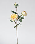 29" Faux Cabbage Rose Stem Yellow / Apricot