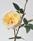 29" Faux Cabbage Rose Stem Yellow / Apricot