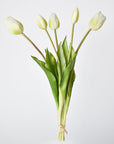 18" Faux Tulip Stem Bundle White Green