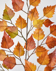 26" Faux Birch Leaf Stem Red / Orange / Yellow