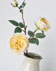 29" Faux Cabbage Rose Stem Yellow / Apricot
