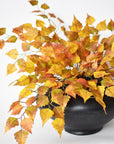 26" Faux Birch Leaf Stem Orange / Mustard / Yellow