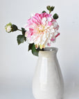 23.5" Faux Pink / Cream Dahlia w/Bud Stem