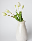 18" Faux Tulip Stem Bundle White Green