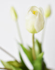 18" Faux Tulip Stem Bundle White Green