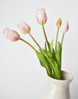 18" Faux Tulip Stem Bundle Blush Pink