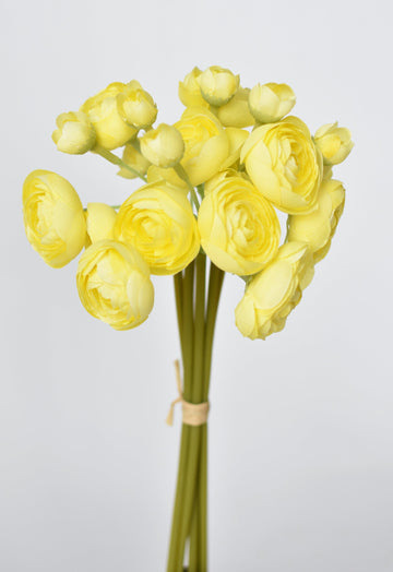10.5" Faux Light Yellow Ranunculus Bundle