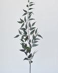 36" Faux Dark Green/Gray Ruscus Leaf Stem