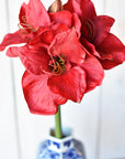 29" Faux Red Amaryllis Stem