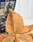11" Faux Gold Metallic Magnolia Leaf Stem