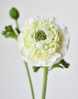 21" Faux Double Ruffled Ranunculus Stem White