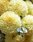 31" Faux Dahlia Stem Yellow Red