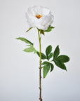 22" Faux White Peony Stem