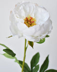 22" Faux White Peony Stem