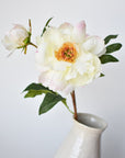 22.5" Faux Peony Stem w/Bud Cream White/Soft Pink