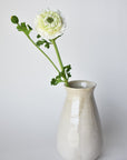 21" Faux Double Ruffled Ranunculus Stem White