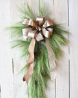 40" Faux Long Needle Pine Swag (w/o bow)