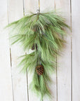 40" Faux Long Needle Pine Swag (w/o bow)