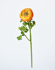 13" Faux Orange Ranunculus Stem