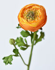 13" Faux Orange Ranunculus Stem