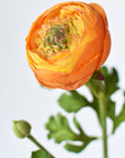 13" Faux Orange Ranunculus Stem
