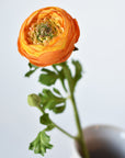 13" Faux Orange Ranunculus Stem