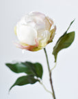 18" Faux Peony Bud Stem White
