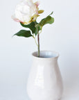 18" Faux Peony Bud Stem White