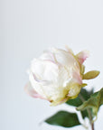 18" Faux Peony Bud Stem White
