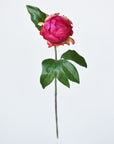 18" Faux Peony Bud Stem Fuchsia