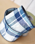 4"X10yd Blue + White Checkered Ribbon