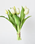 11.75" Faux Real Touch White Tulip Stem Bundle