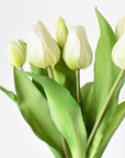 11.75" Faux Real Touch White Tulip Stem Bundle