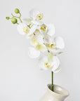 30" Faux White Orchid Stem