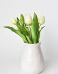 11.75" Faux Real Touch White Tulip Stem Bundle