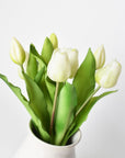 11.75" Faux Real Touch White Tulip Stem Bundle